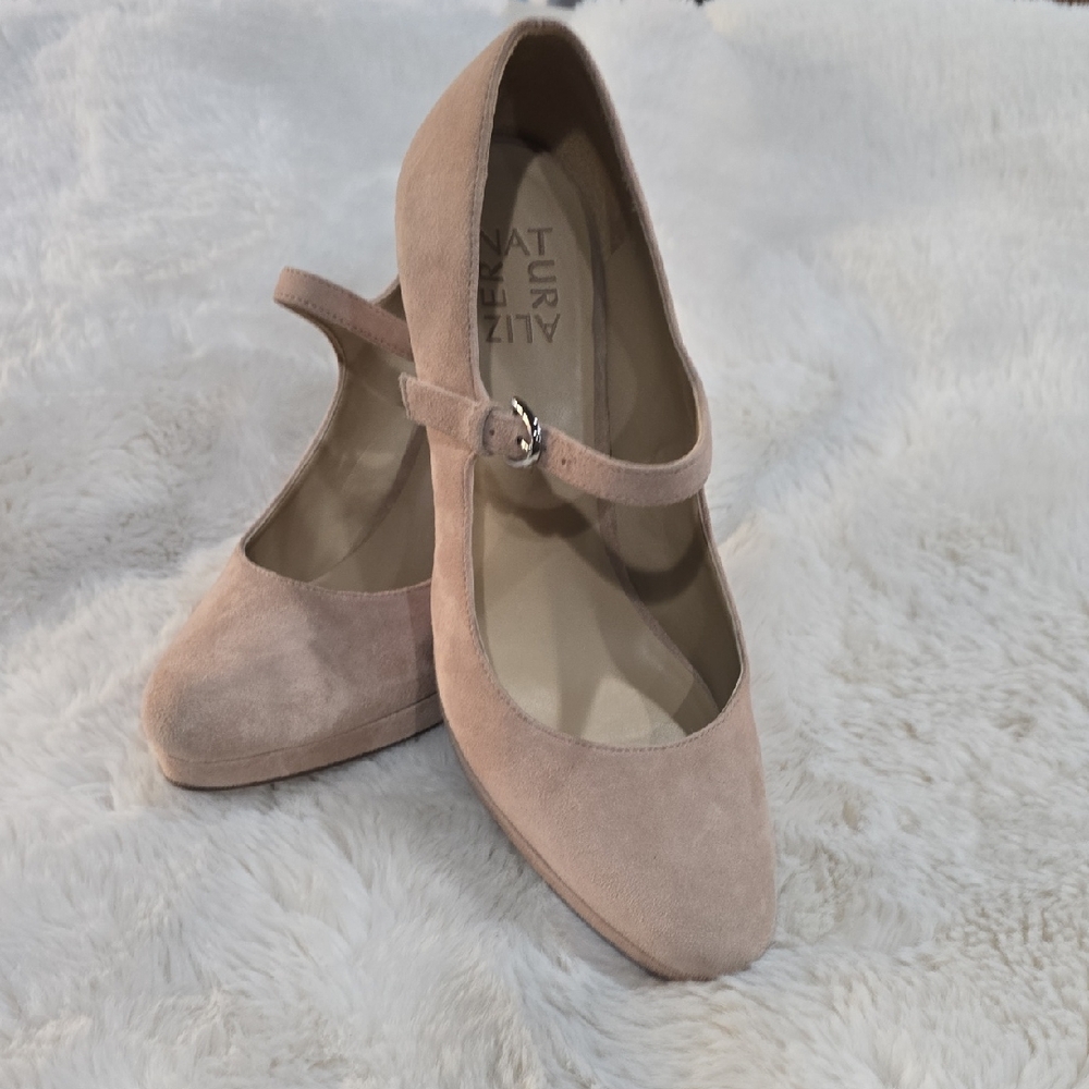Naturalizer Blush Suede Mary Jane Flats